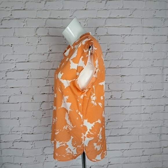 DKNY Sleeveless Tropical Print Top - Picture 5 of 11